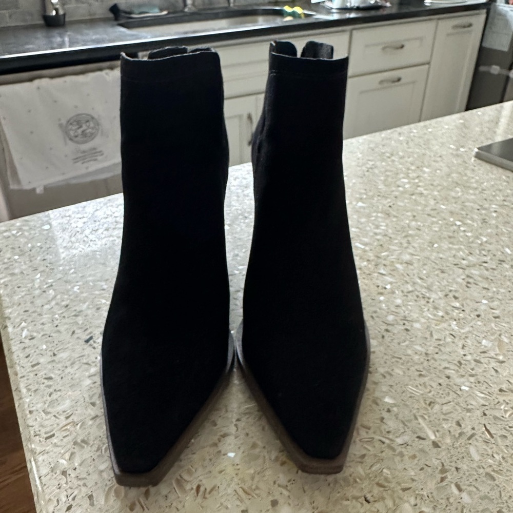 Vince Elegant Black Heeled Ankle Boots